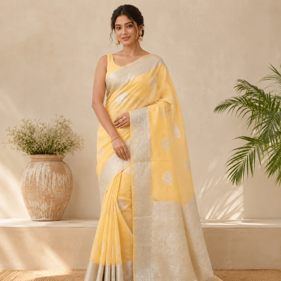 Plain Woven Saree